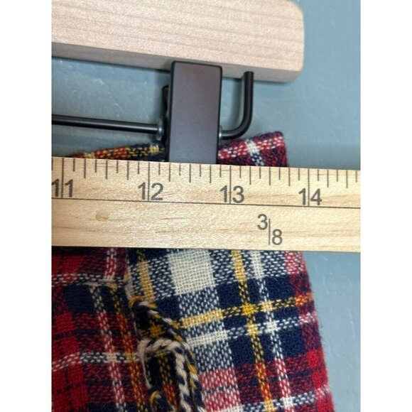 VTG Gruppo Americano Studio Women's 10 Wool Blend Plaid Fringe Long Wrap Skirt - Picture 6 of 13